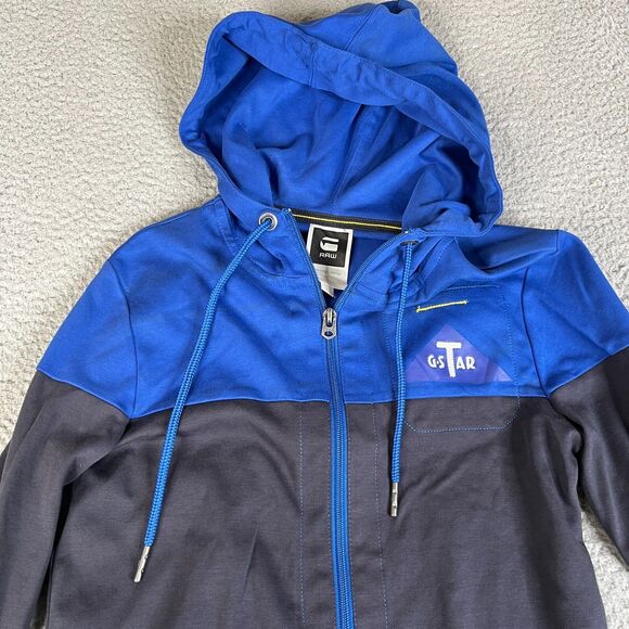 G-Star Raw Sweatshirt Women S Blue Hoodie Full Zip Streetwear Skater Y2K Sweater - Picture 4 of 12